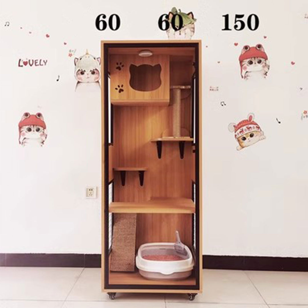 Sturdy Solid Wood Cat Cage Present Them