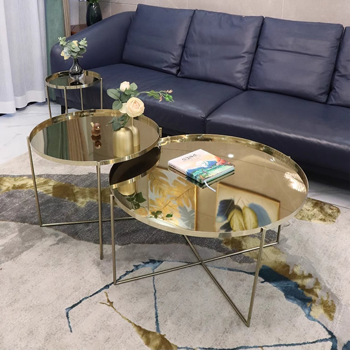 MAS-1964 Masdio Chrome Gold Side Table