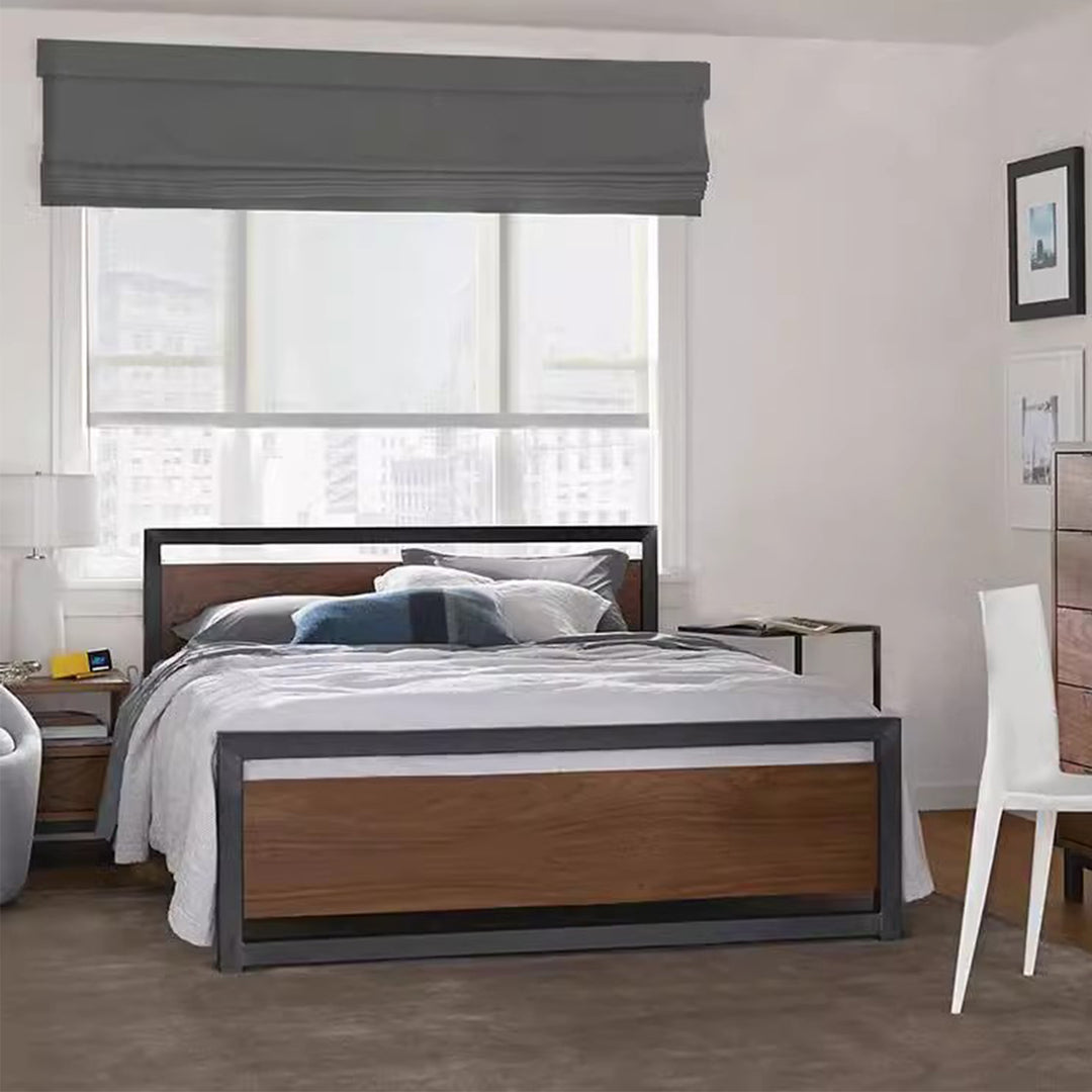 MAS-1956 Masdio Industrial Solid Wood Bedframe