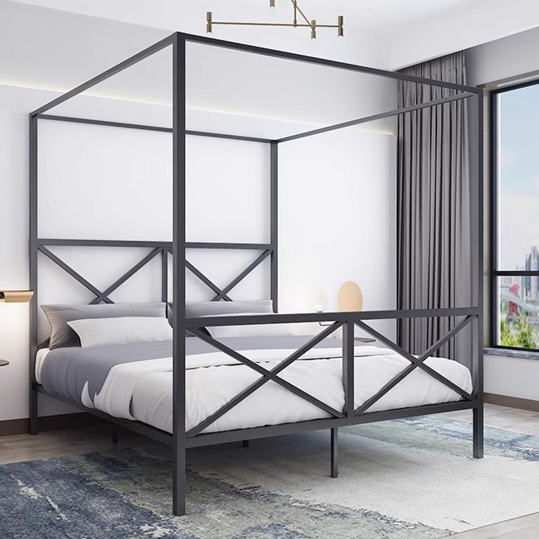 MAS-1966 Masdio Modern Industrial Canopy Bedframe