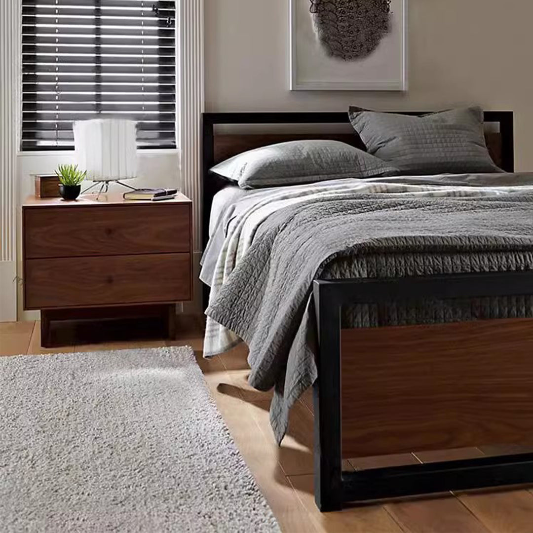 MAS-1956 Masdio Industrial Solid Wood Bedframe