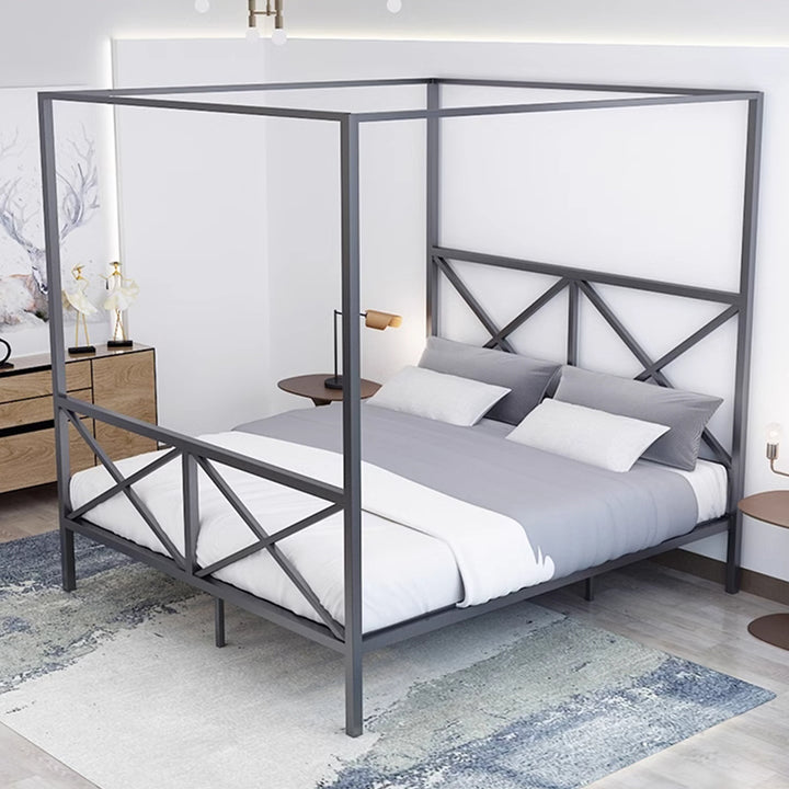 MAS-1966 Masdio Modern Industrial Canopy Bedframe