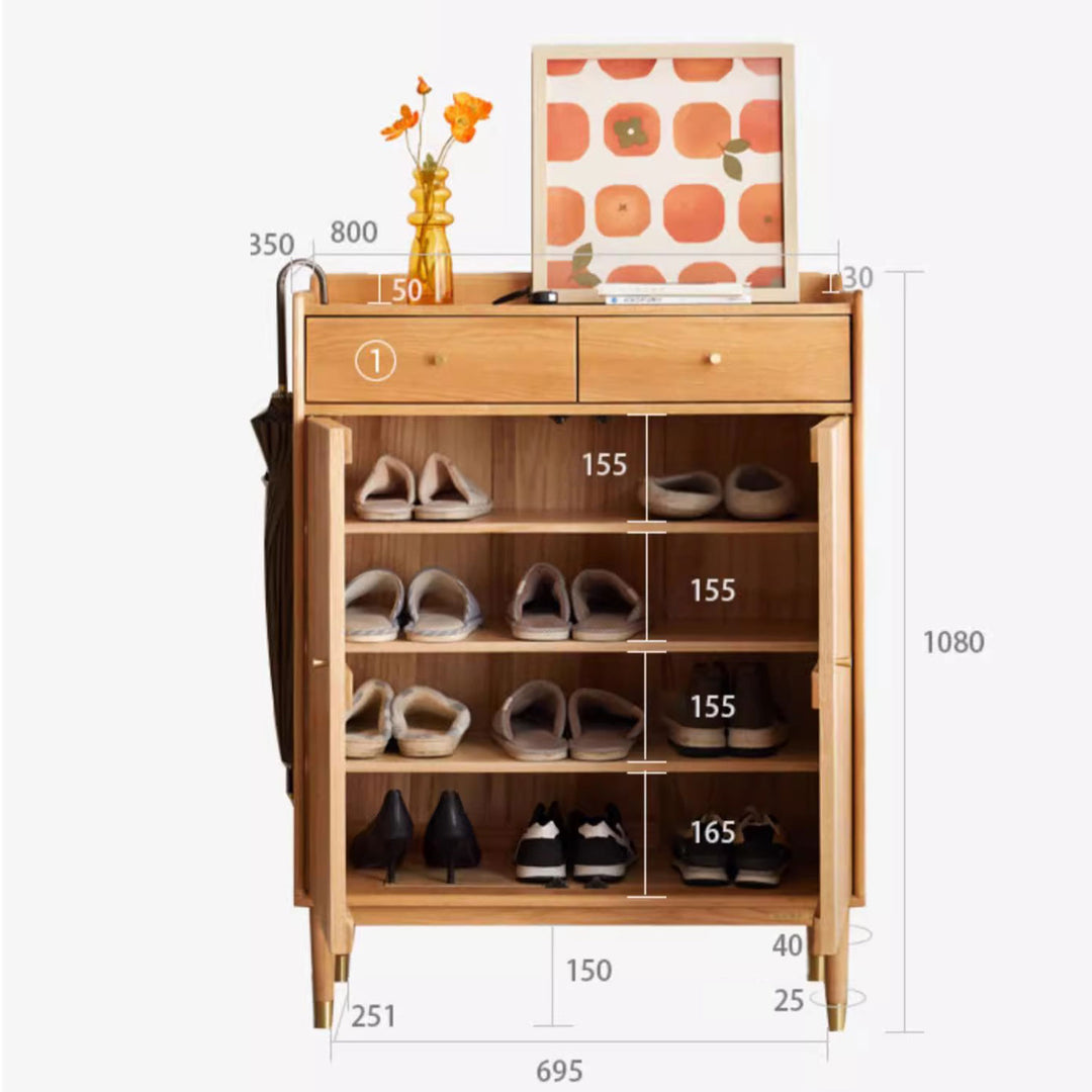 SIDDH 2 Door Shoe Cabinet with Drawers Present Them