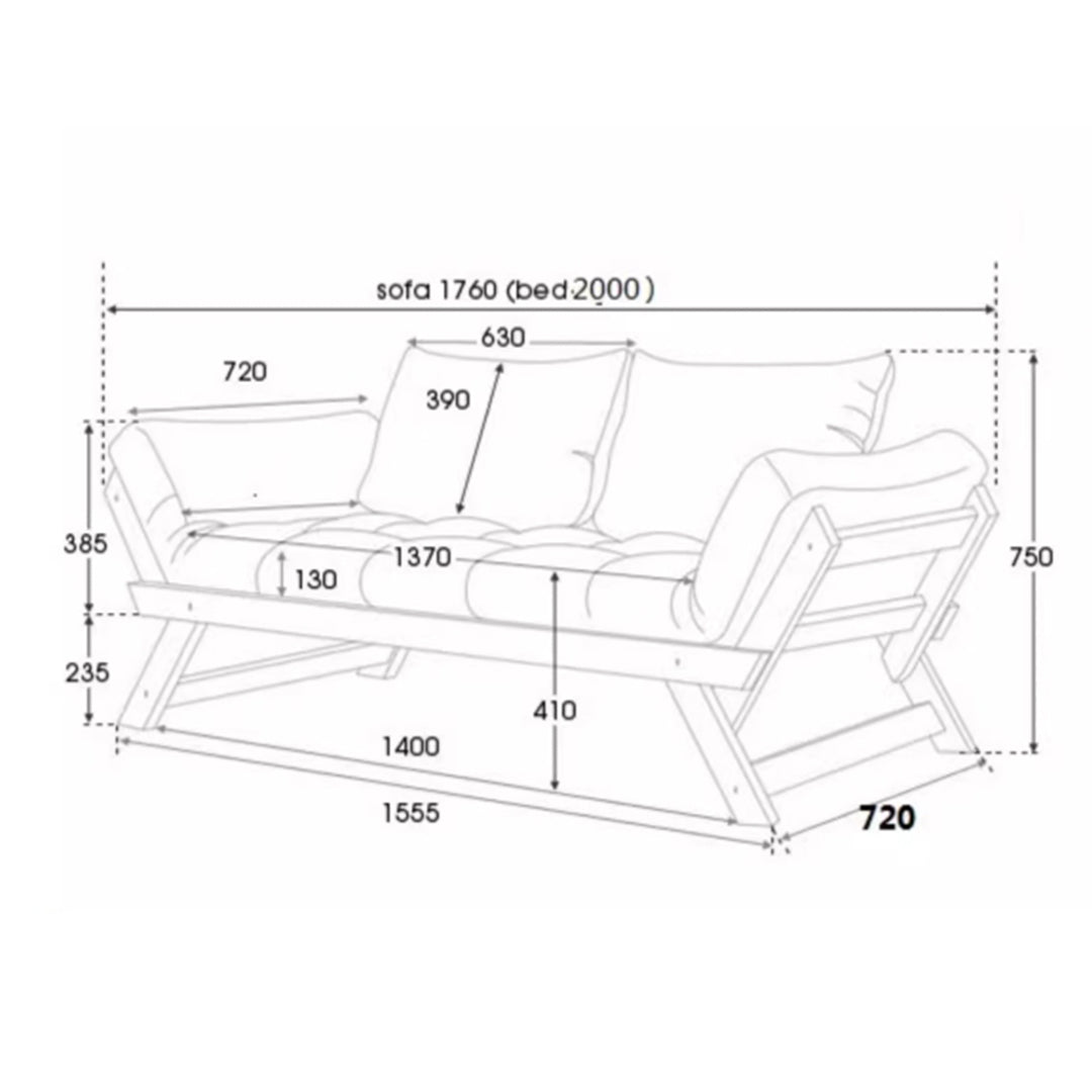 MAS-1971 Masdio Japanese Fabric Sofa Bed Masdio