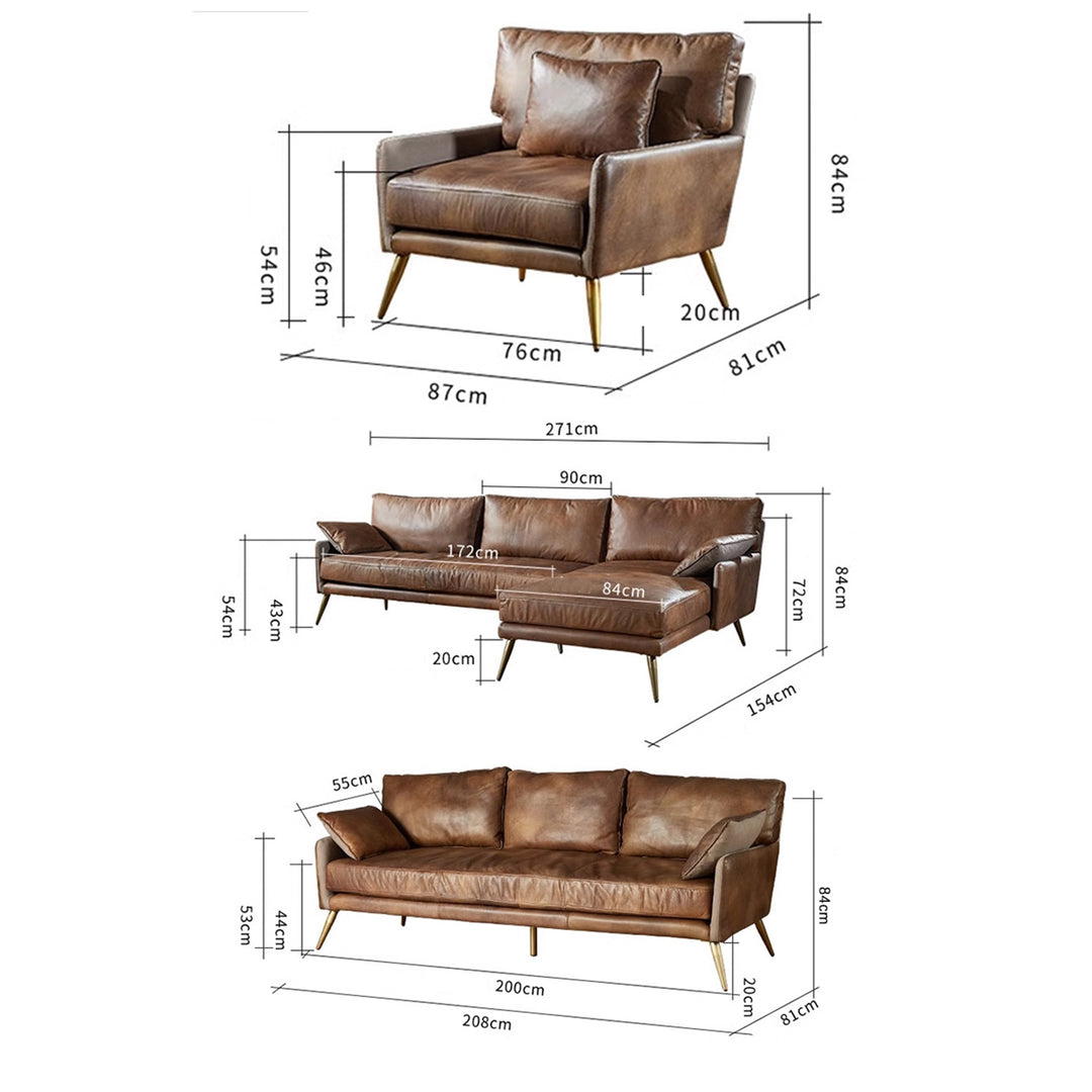 MAS-2150 Masdio Vintage Faux Leather Sofa Masdio