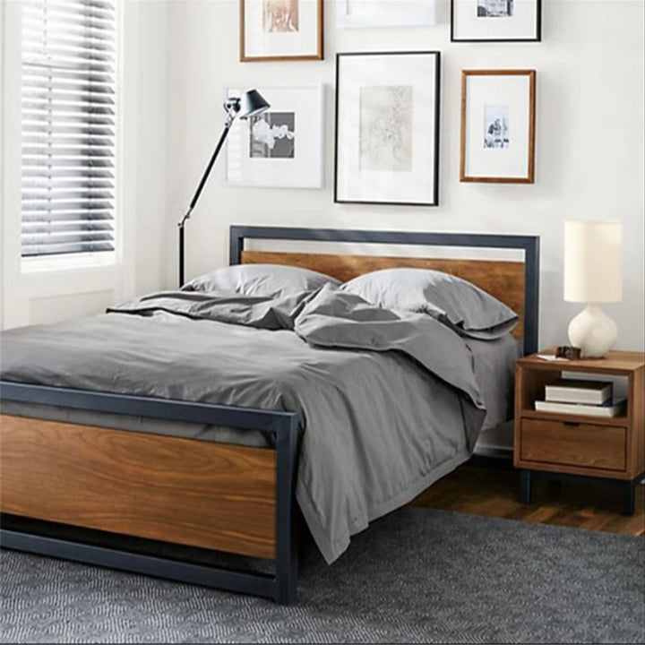 MAS-1956 Masdio Industrial Solid Wood Bedframe