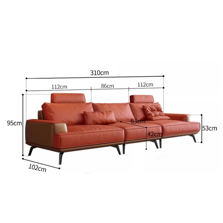 MAS-2035 Masdio Modern Leather Sofa