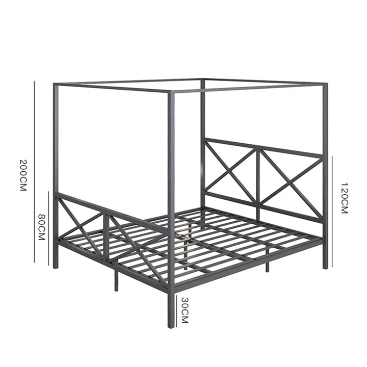 MAS-1966 Masdio Modern Industrial Canopy Bedframe