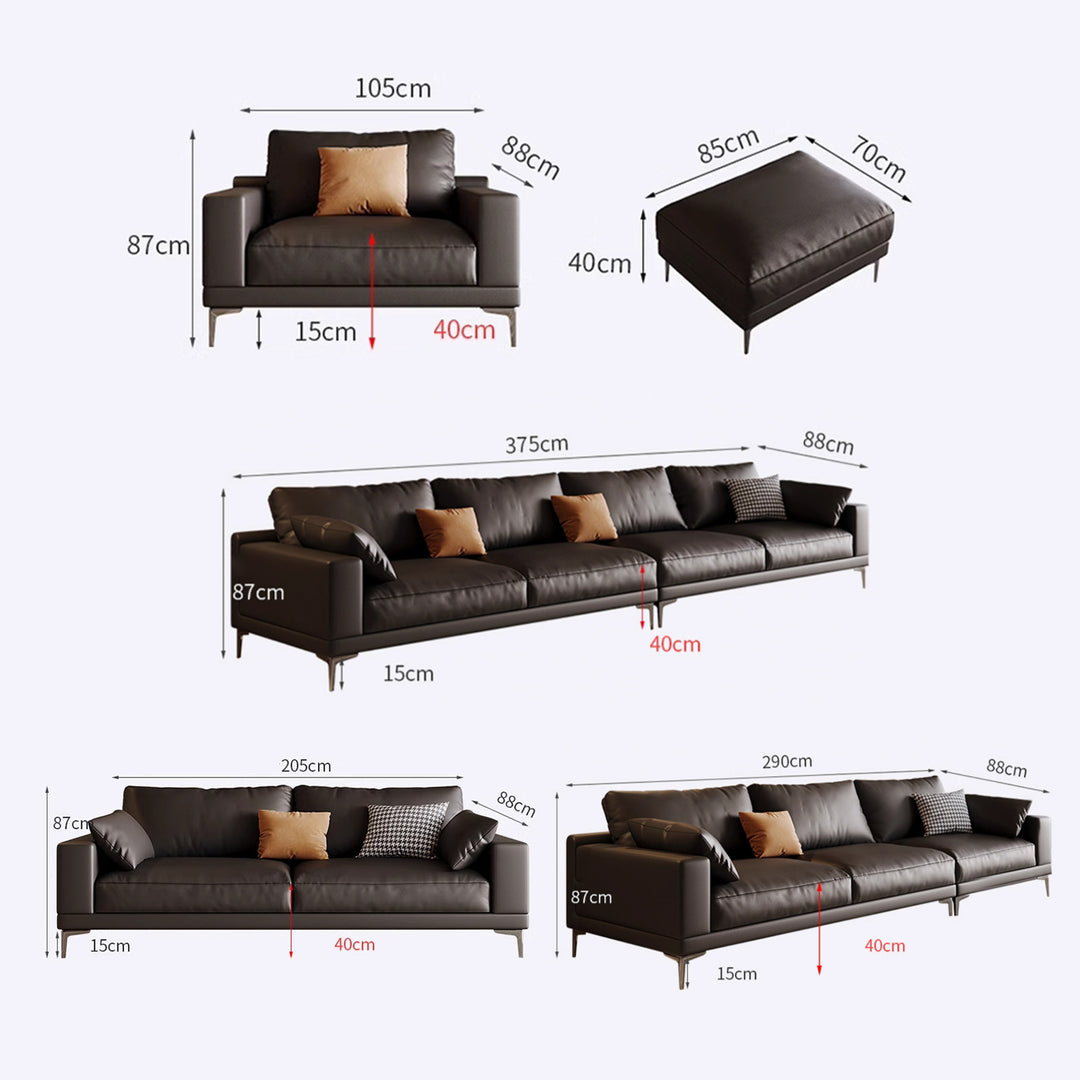 MAS-2071 Masdio Modern Leather Sofa