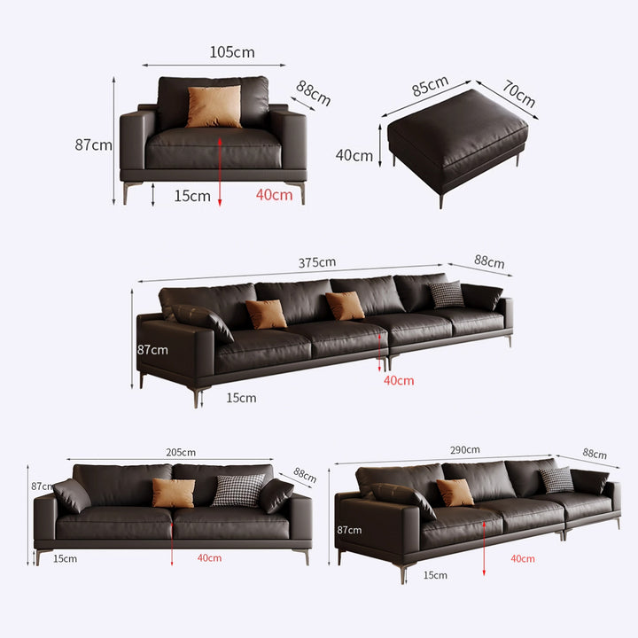 MAS-2071 Masdio Modern Leather Sofa