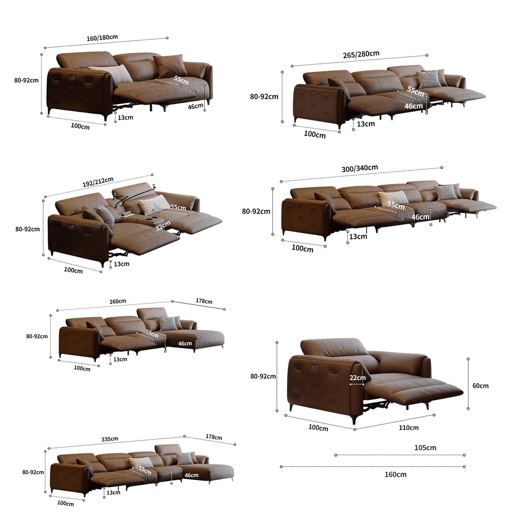 MAS-2051 Masdio Modern Leather Recliner Sofa