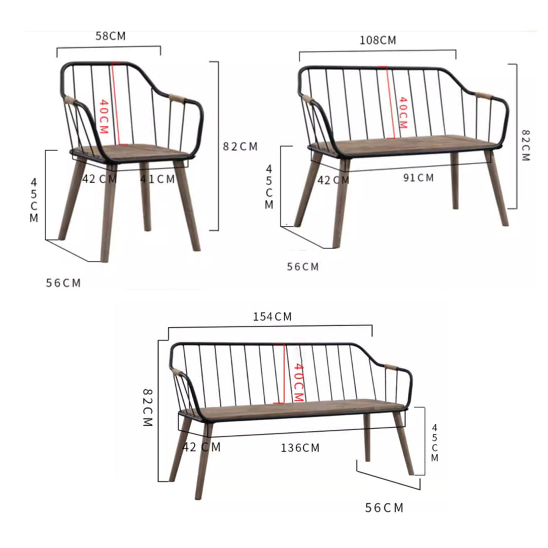 MAS-2147 Masdio Rustic Solid Oak Wooden Bench Masdio