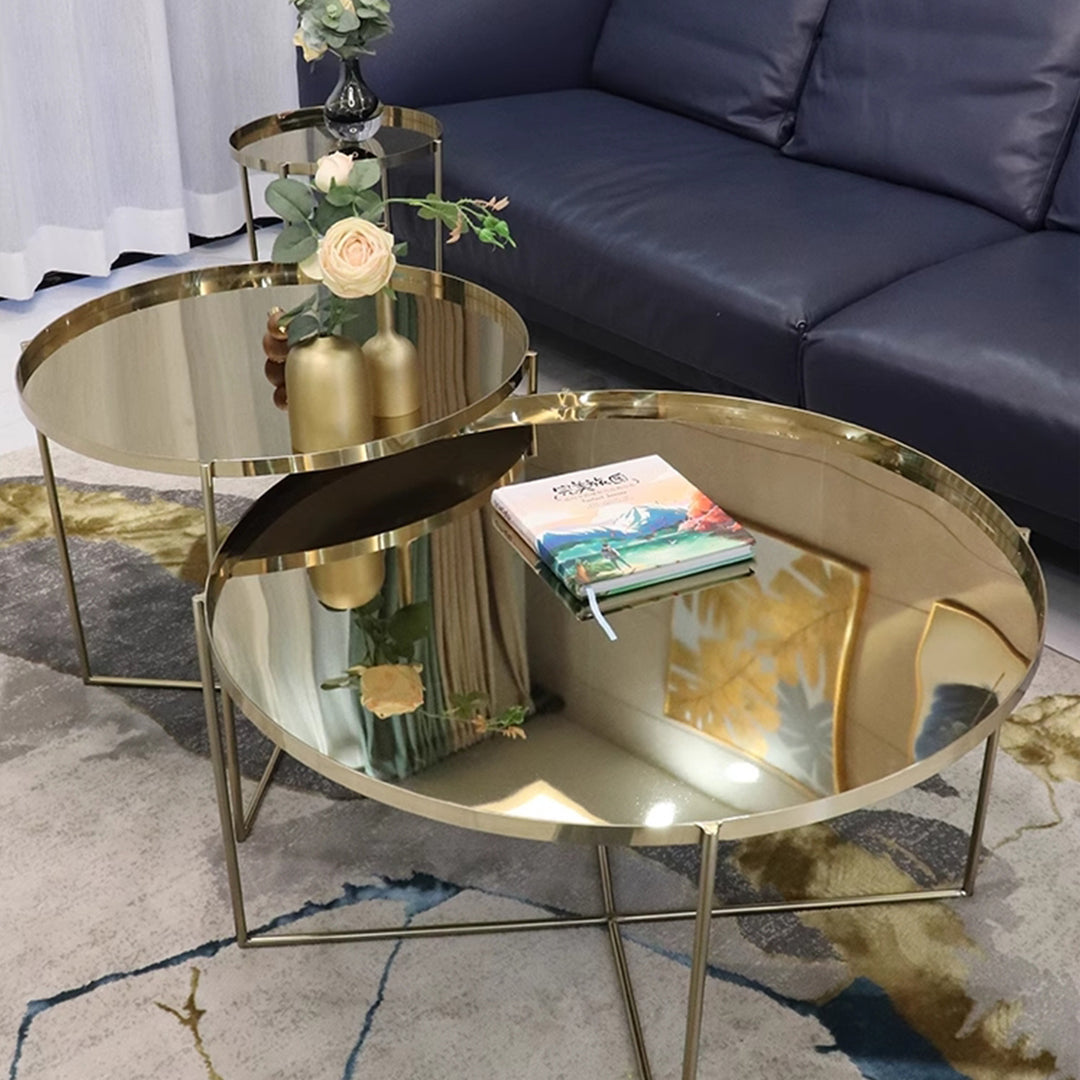 MAS-1964 Masdio Chrome Gold Side Table