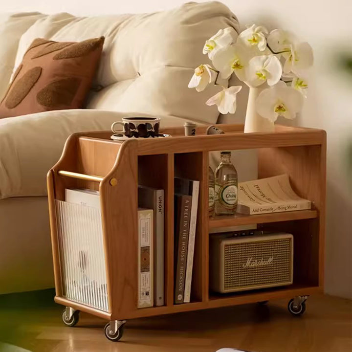 MAS-1276 Masdio Cherrywood Storage Trolley & Side Table