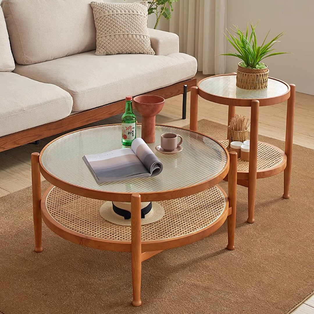 MAS-1257 Masdio Crafted Round Side Tables Set Present Them