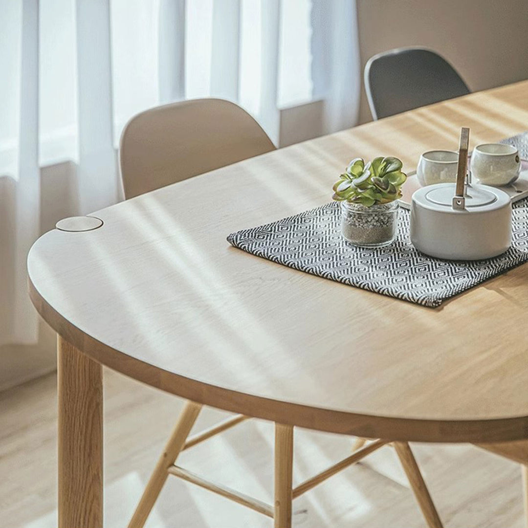 Elegant Oak Solid Wood Dining Table