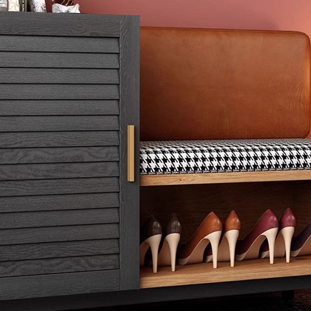 Hallway Shoe Bench with Storage Cabinet