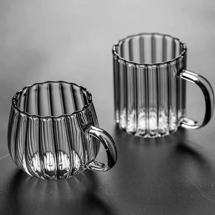 Masdio Handcrafted Glass Ruffle Mugs