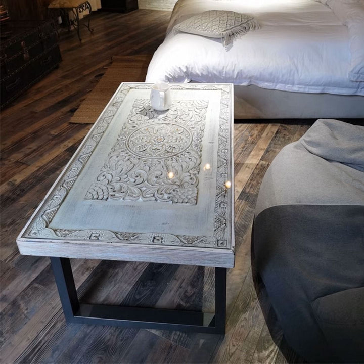 Handcrafted Solid Wood Accent Coffee Table