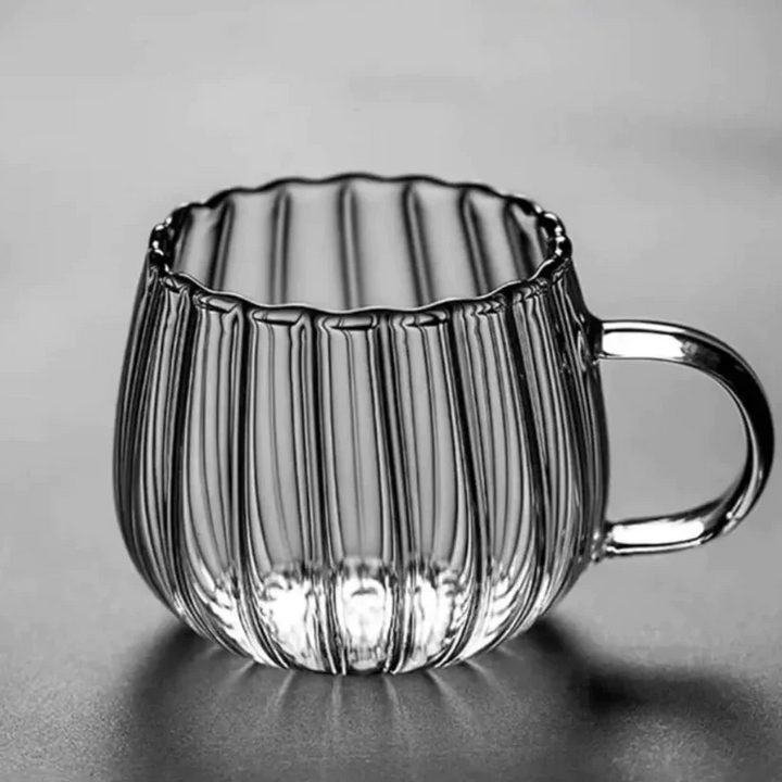 Masdio Handcrafted Glass Ruffle Mugs