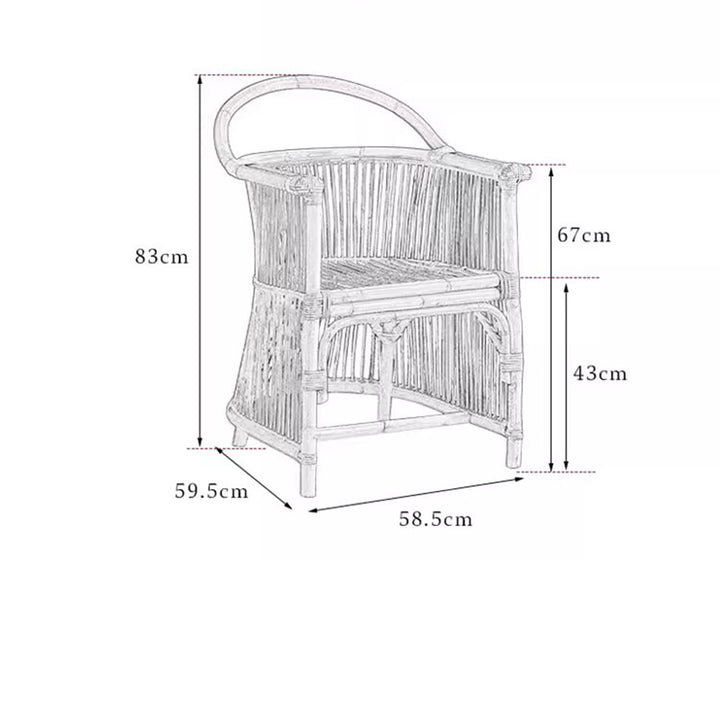 MAS-1401 Masdio Natural Wicker Side Chair Masdio