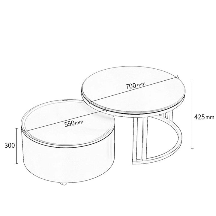 MAS-1648 Masdio Round Coffee Table Set