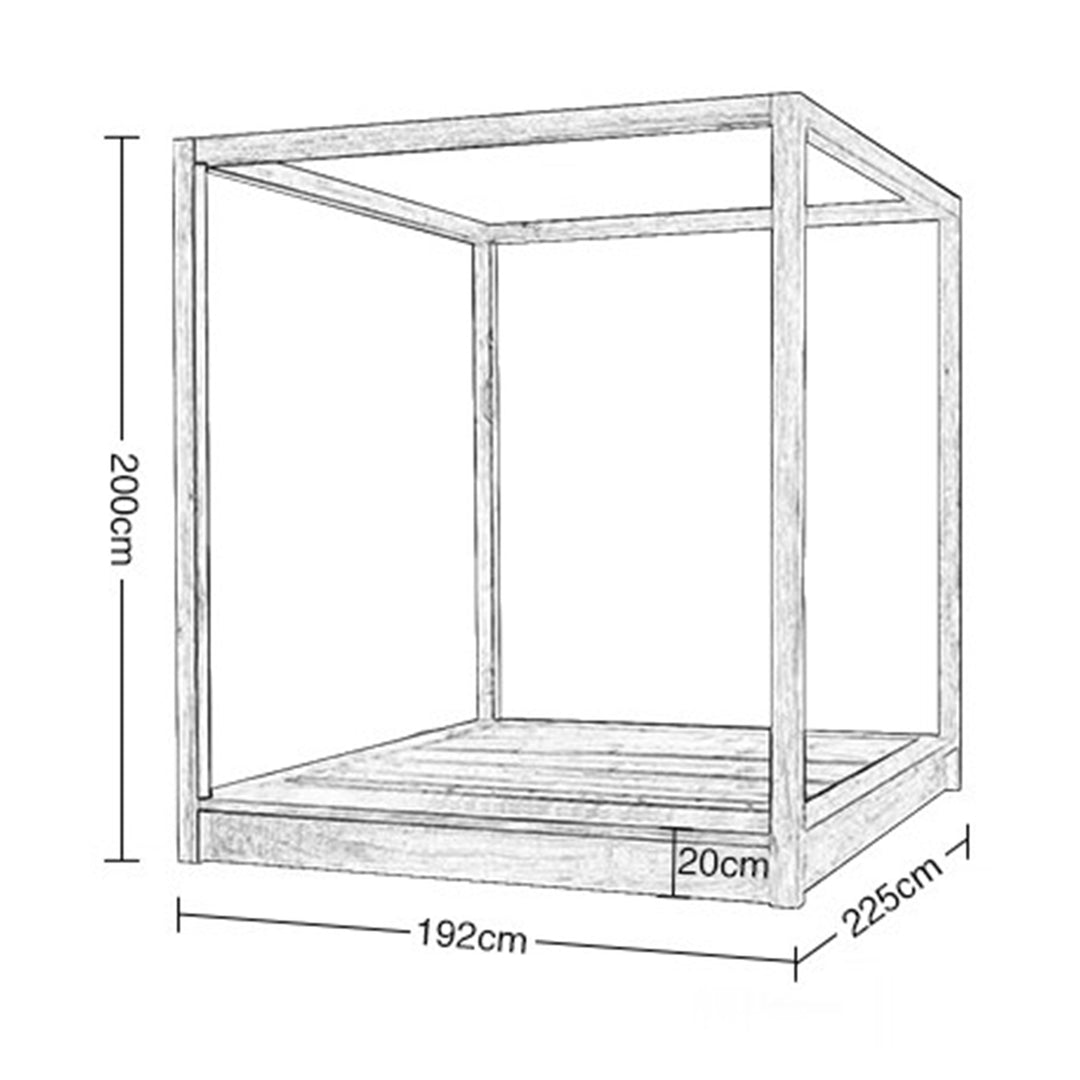 MAS-1673 Masdio Solid Wood Canopy Bedframe