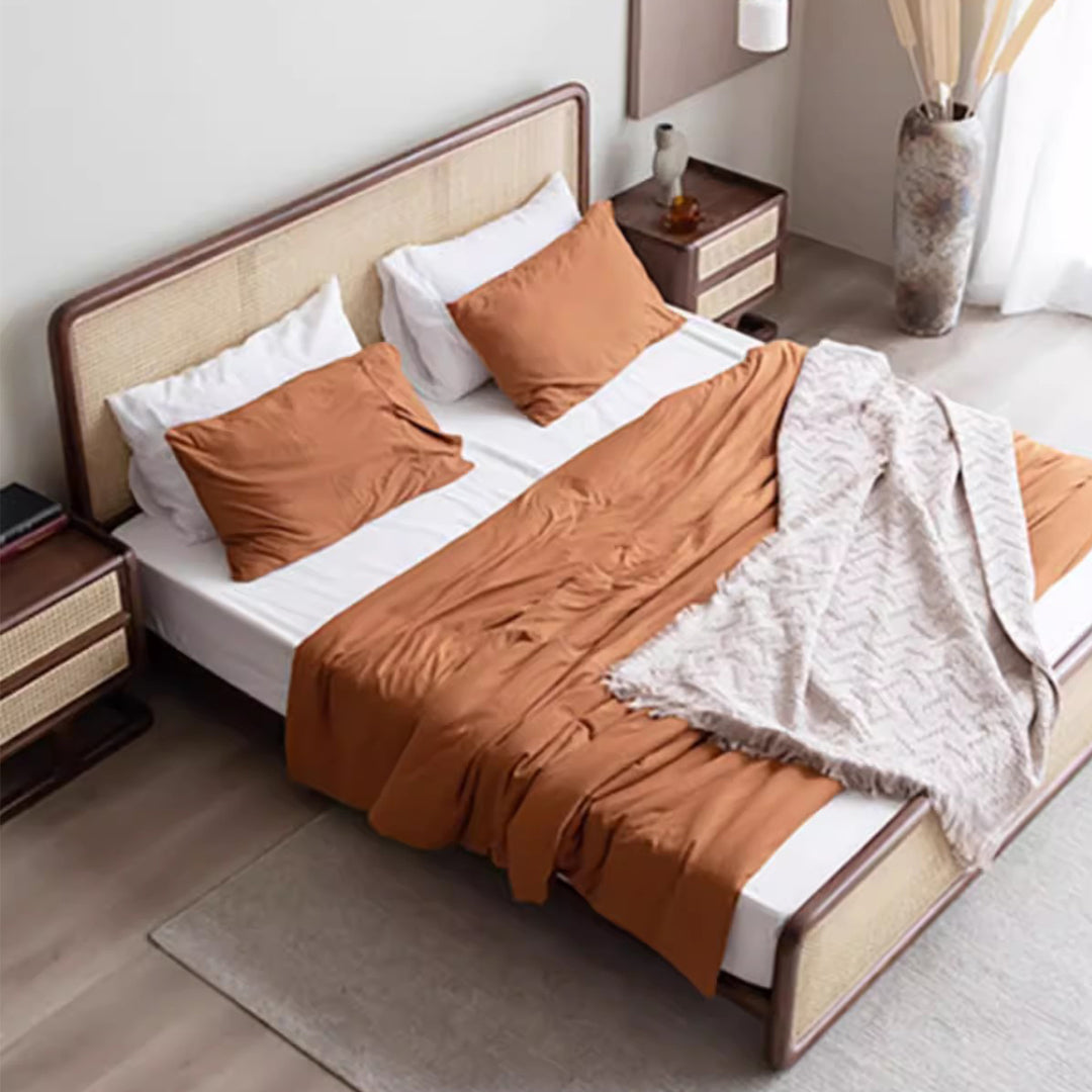 MAS-1676 Masdio Solid Wood Mesh Double Bed Frame