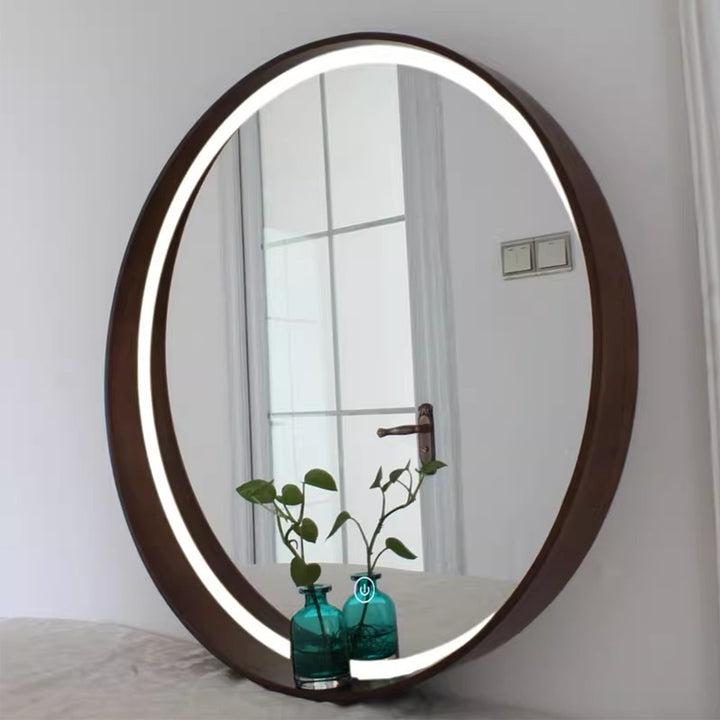 MAS-1749 Masdio Solid Wood Round Wall Mirror