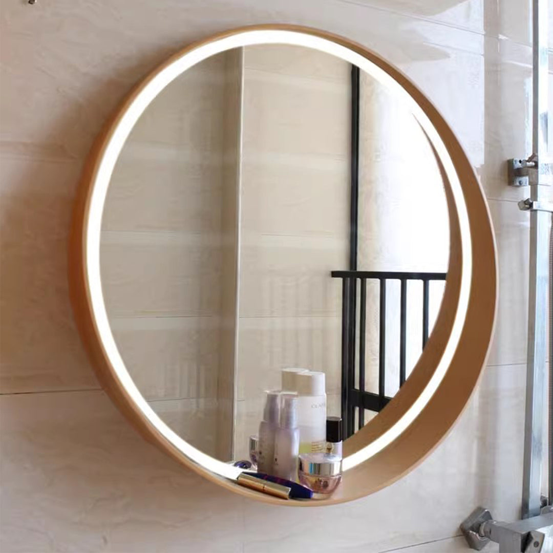 MAS-1749 Masdio Solid Wood Round Wall Mirror