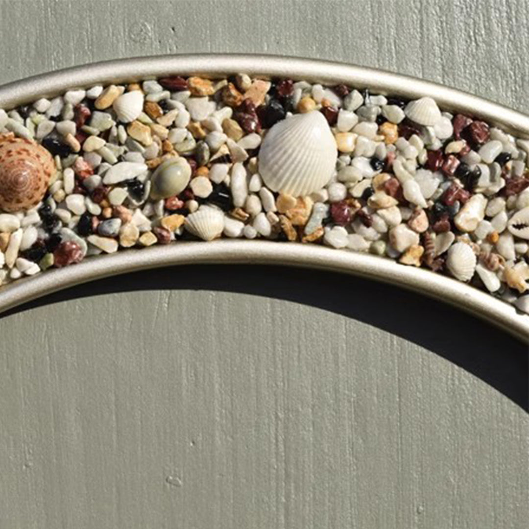 MAS-1781 Masdio Stone Pebbles Round Mirror