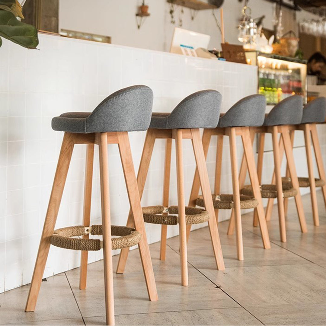 MAS-1810 Masdio Scandinavian Solid Wood Bar Stool