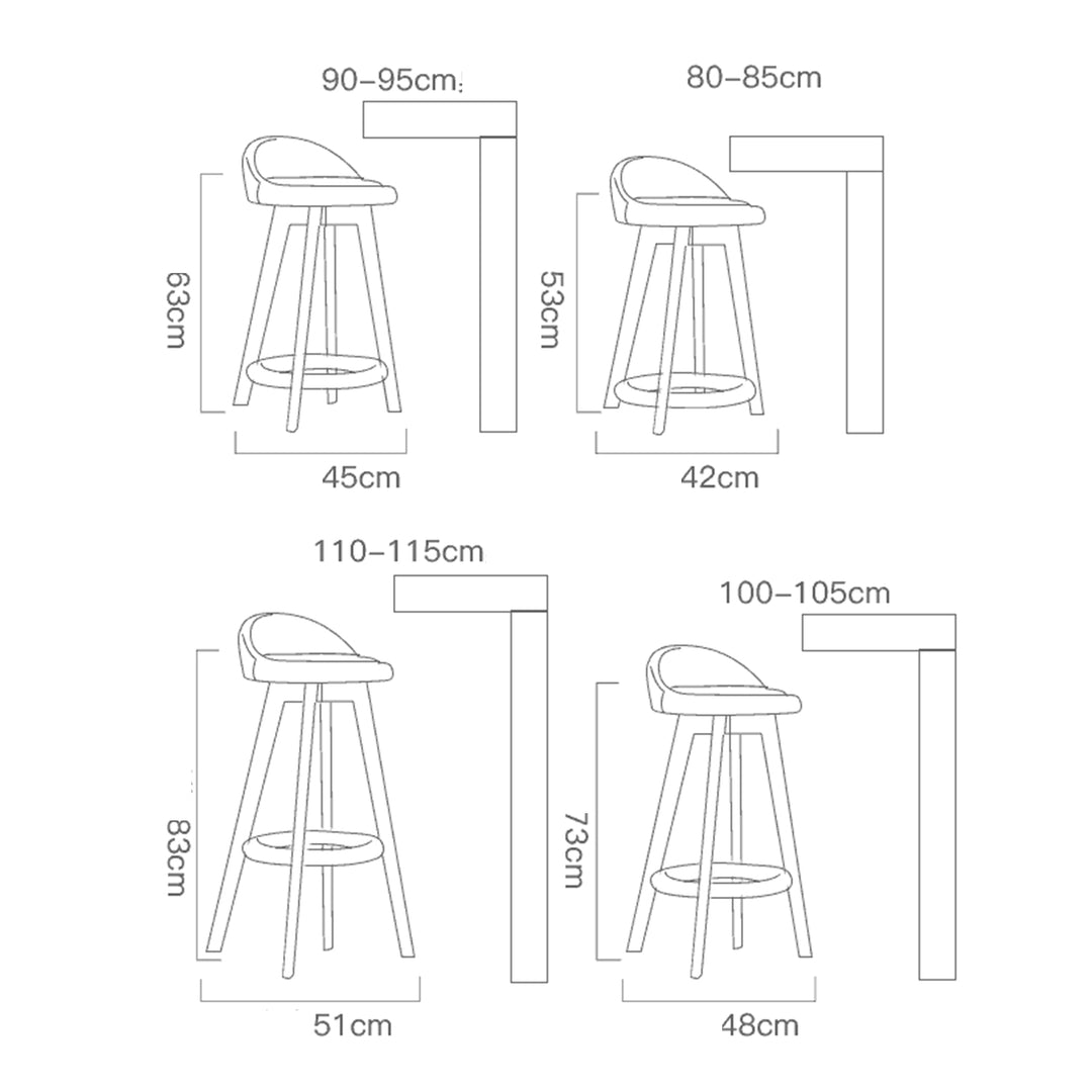 MAS-1810 Masdio Scandinavian Solid Wood Bar Stool