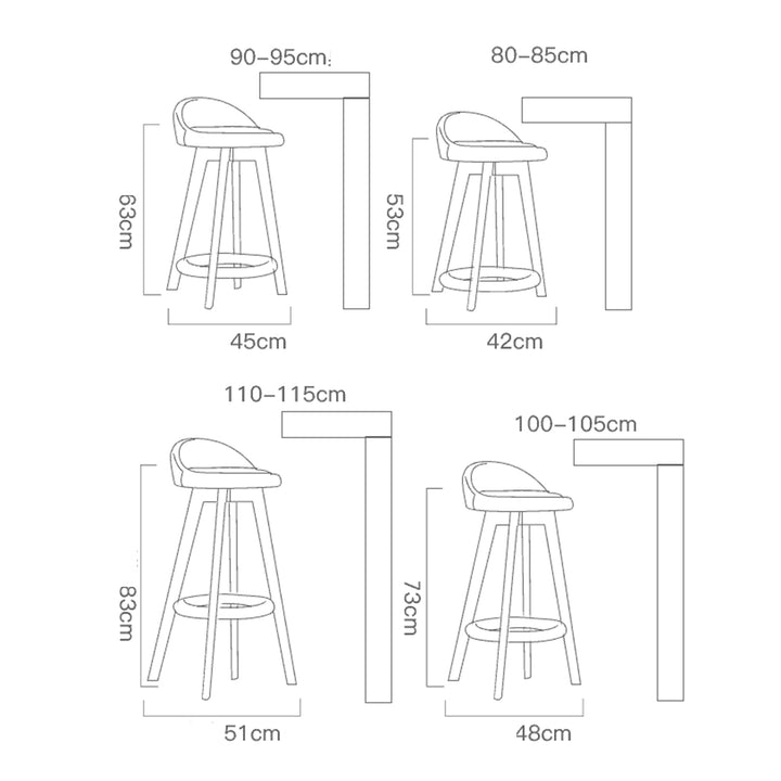 MAS-1810 Masdio Scandinavian Solid Wood Bar Stool