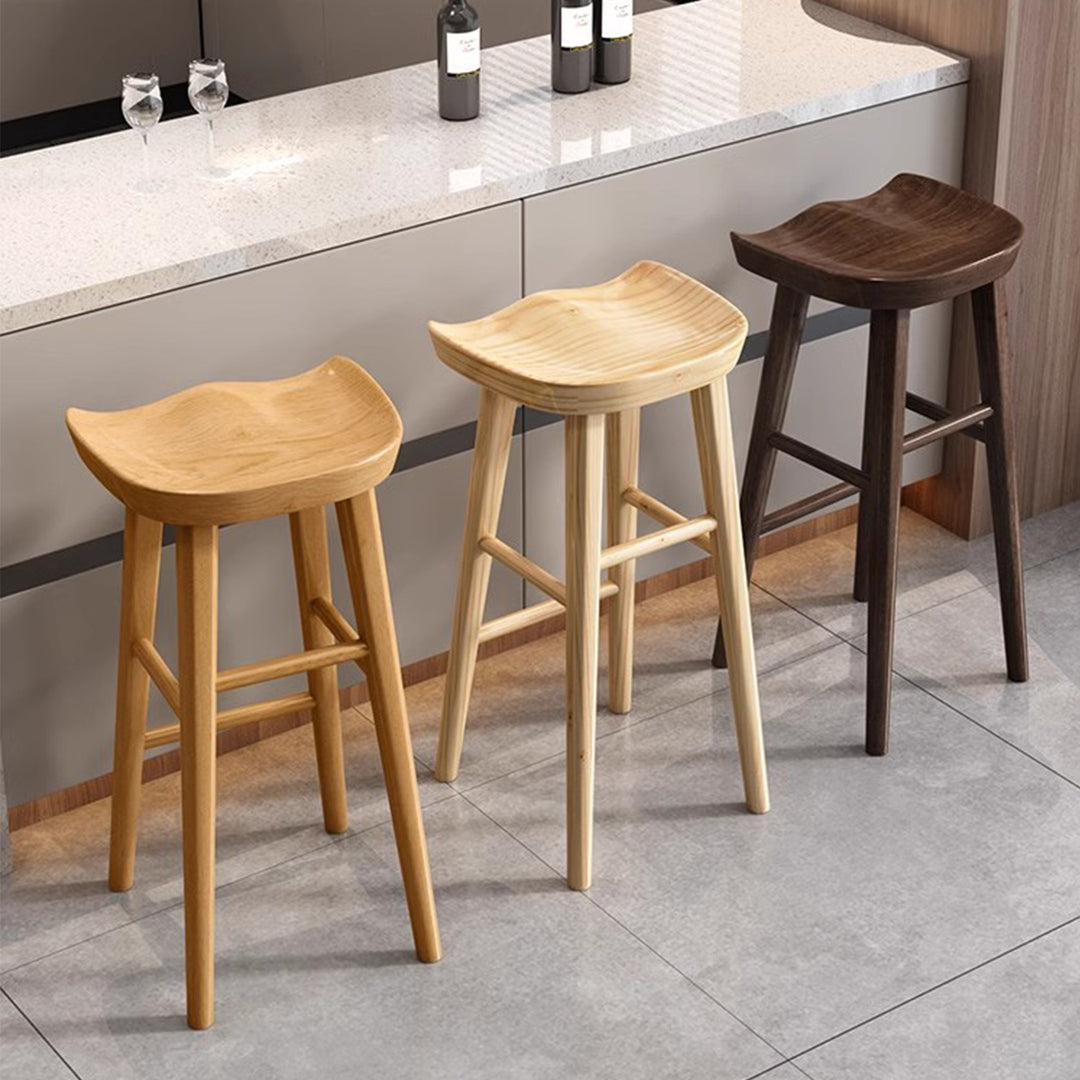 MAS-1819 Masdio Rustic Solid Wood Bar Stool Masdio