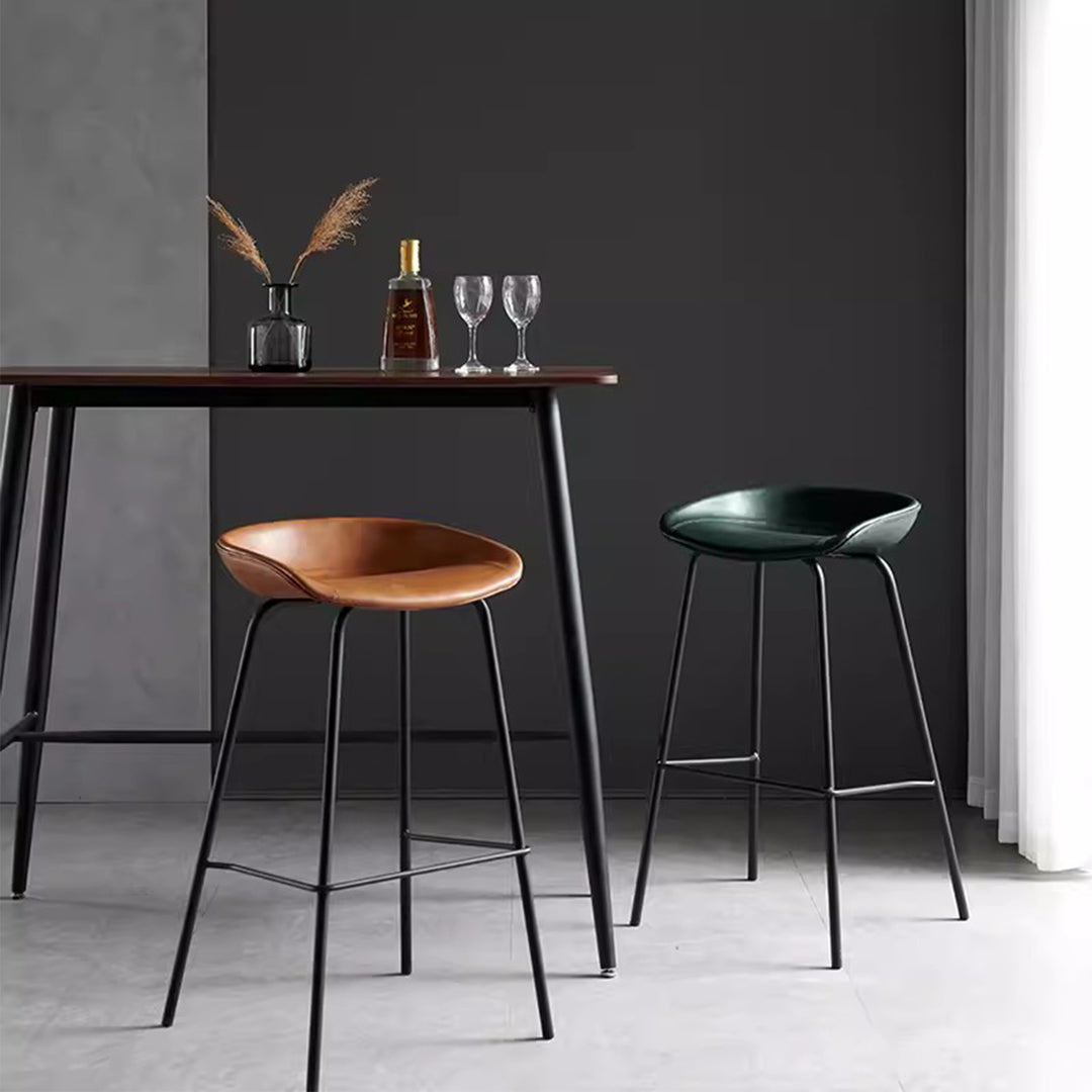 MAS-1827 Masdio Modern Industrial Leather Bar Stool