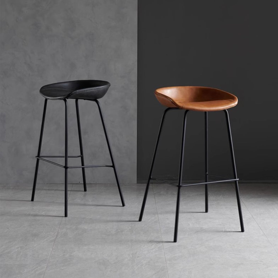 MAS-1827 Masdio Modern Industrial Leather Bar Stool