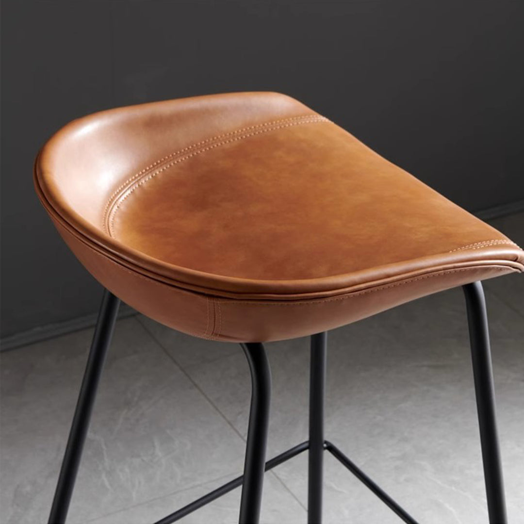 MAS-1827 Masdio Modern Industrial Leather Bar Stool