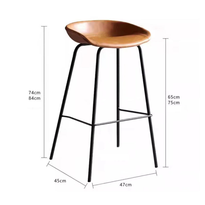 MAS-1827 Masdio Modern Industrial Leather Bar Stool