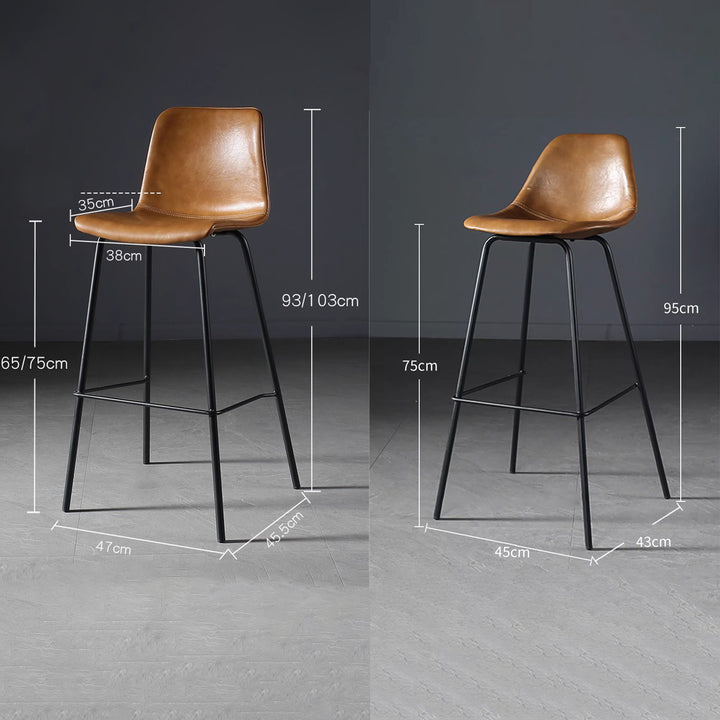 MAS-1832 Masdio Vintage Faux Leather Bar Stool