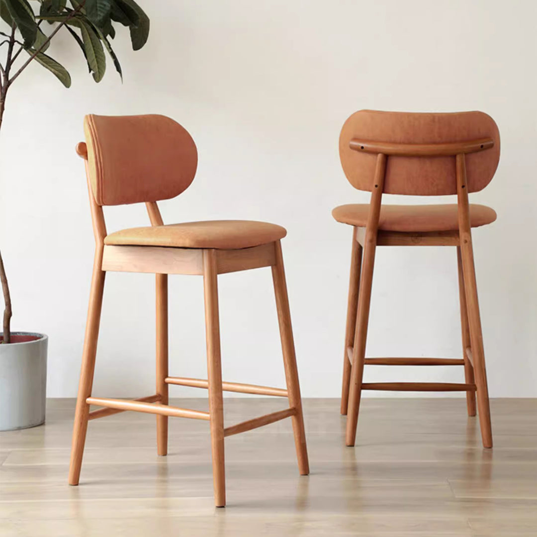 MAS-1833 Masdio Japandi Solid Wood Bar Stool