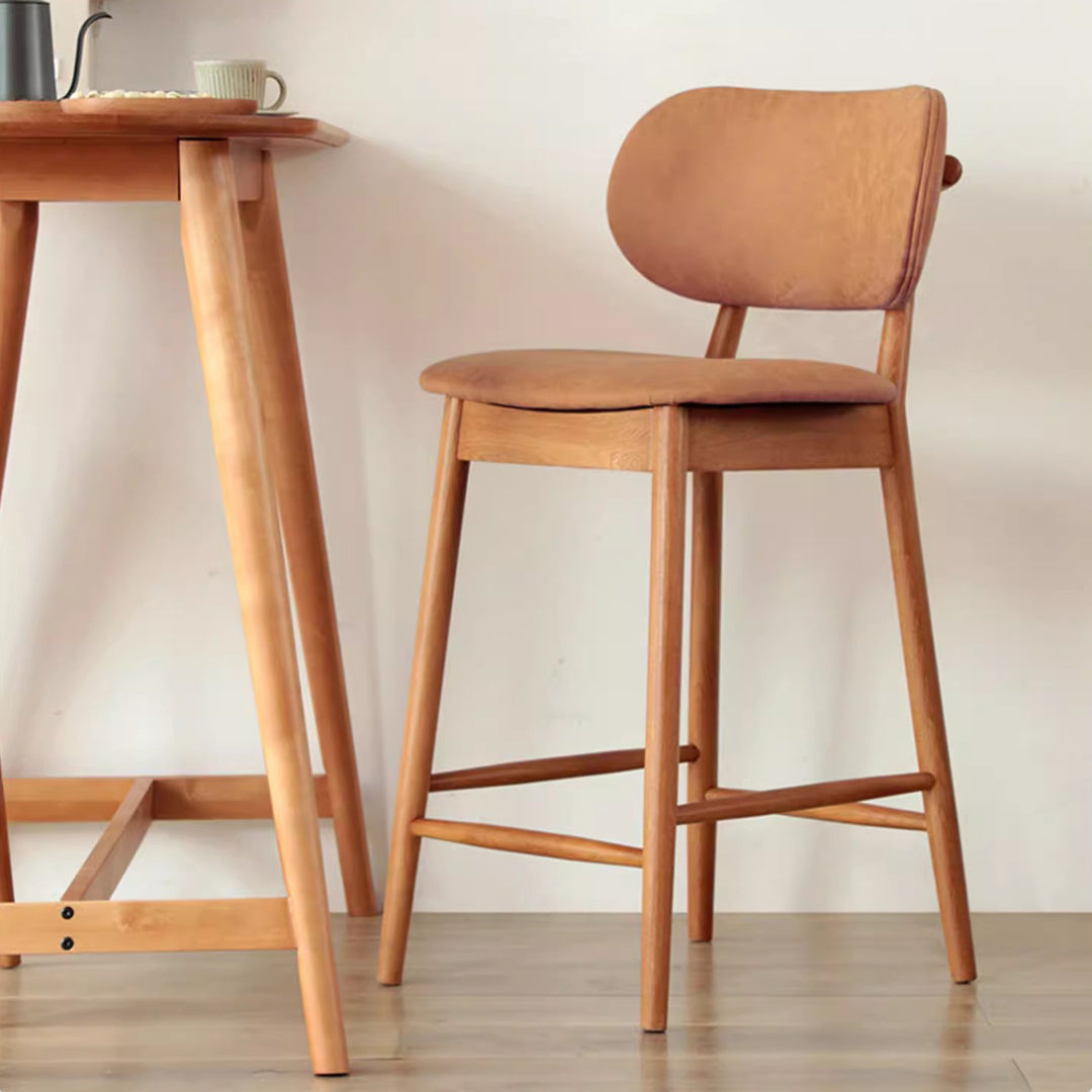 MAS-1833 Masdio Japandi Solid Wood Bar Stool