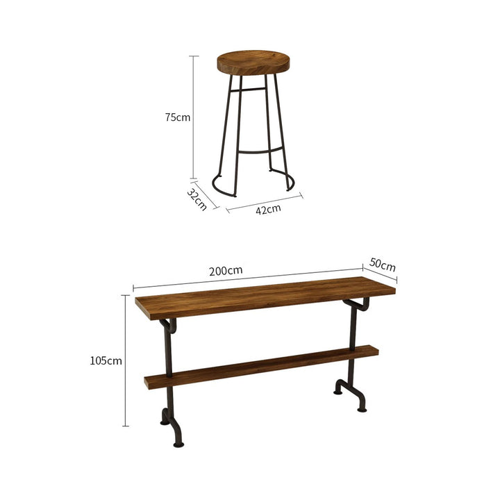 MAS-1846 Masdio Industrial Solid Wood Bar Table