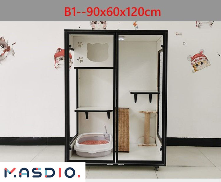 MAS-1858 Masdio Cat Cage Solid Wood Cat House Masdio