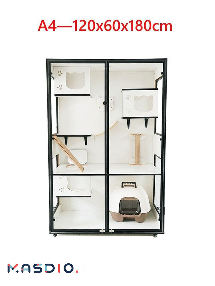 MAS-1858 Masdio Cat Cage Solid Wood Cat House Masdio