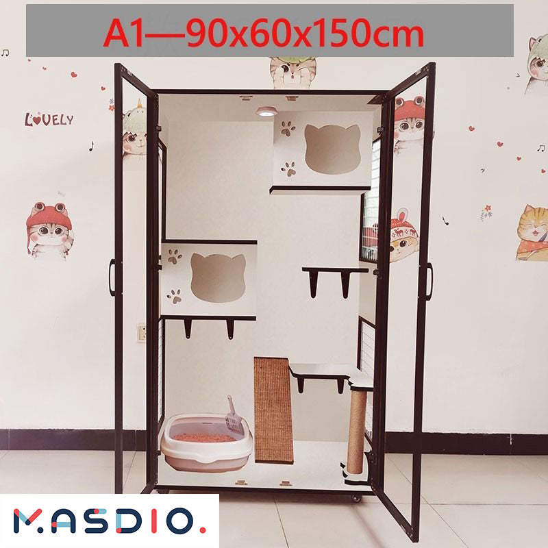 MAS-1858 Masdio Cat Cage Solid Wood Cat House Masdio