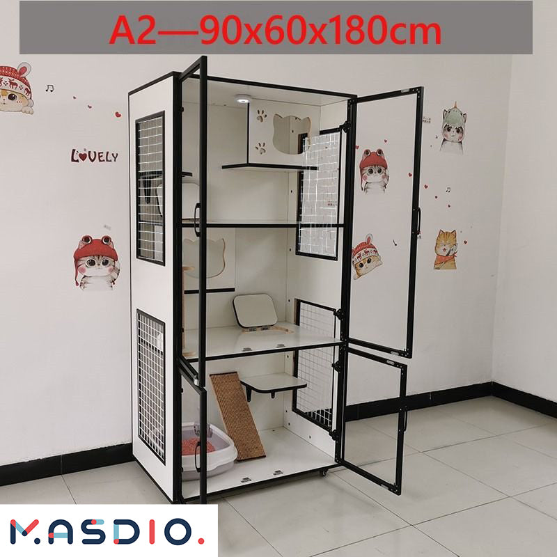MAS-1858 Masdio Cat Cage Solid Wood Cat House Masdio