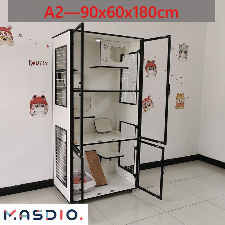 MAS-1858 Masdio Cat Cage Solid Wood Cat House Masdio