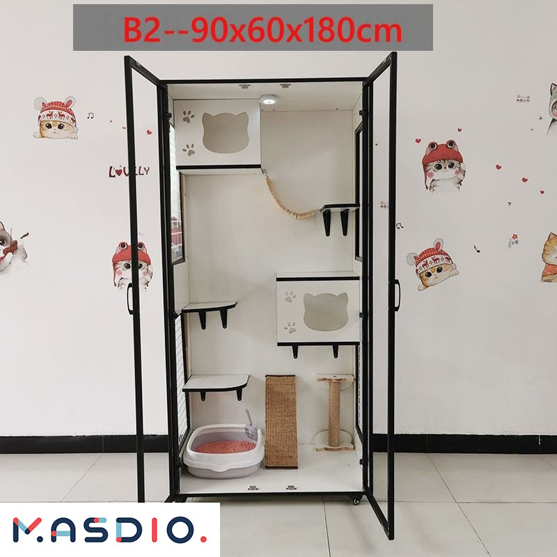 MAS-1858 Masdio Cat Cage Solid Wood Cat House Masdio