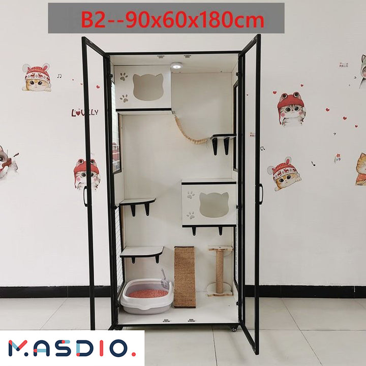 MAS-1858 Masdio Cat Cage Solid Wood Cat House Masdio